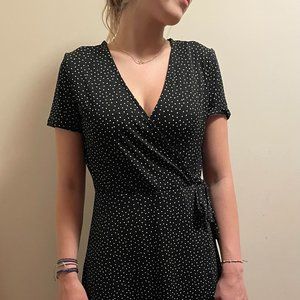 Super flattering Jules & Leopold Polka Dot Faux Wrap Dress